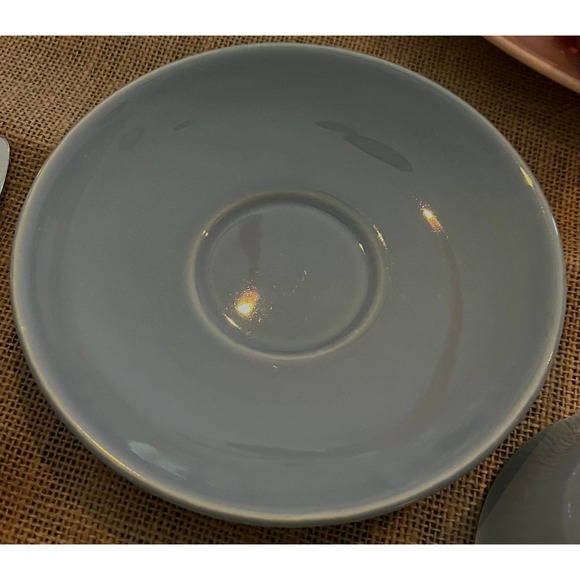 Lu-Ray Pastels TS & T Blue Cup and Saucer Set Retro Farmhouse Kitchen Dinnerware - Picture 4 of 6